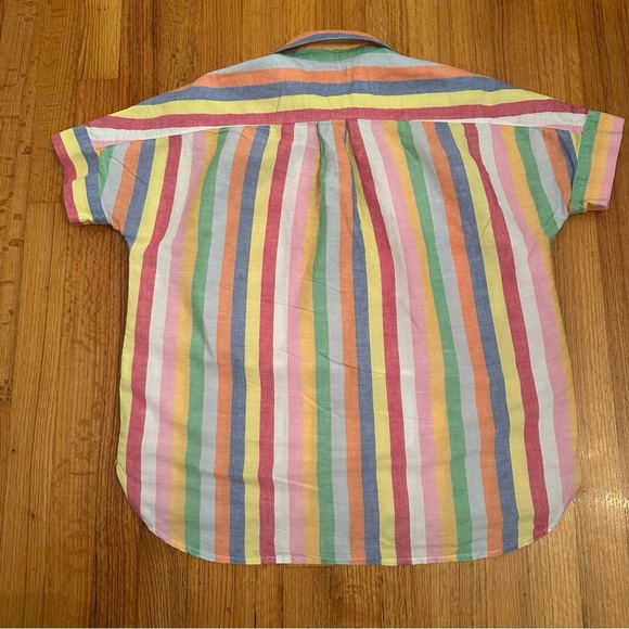 J Crew Linen Blended Candy striped Shirt Size 0 ¥¥ - Picture 12 of 14